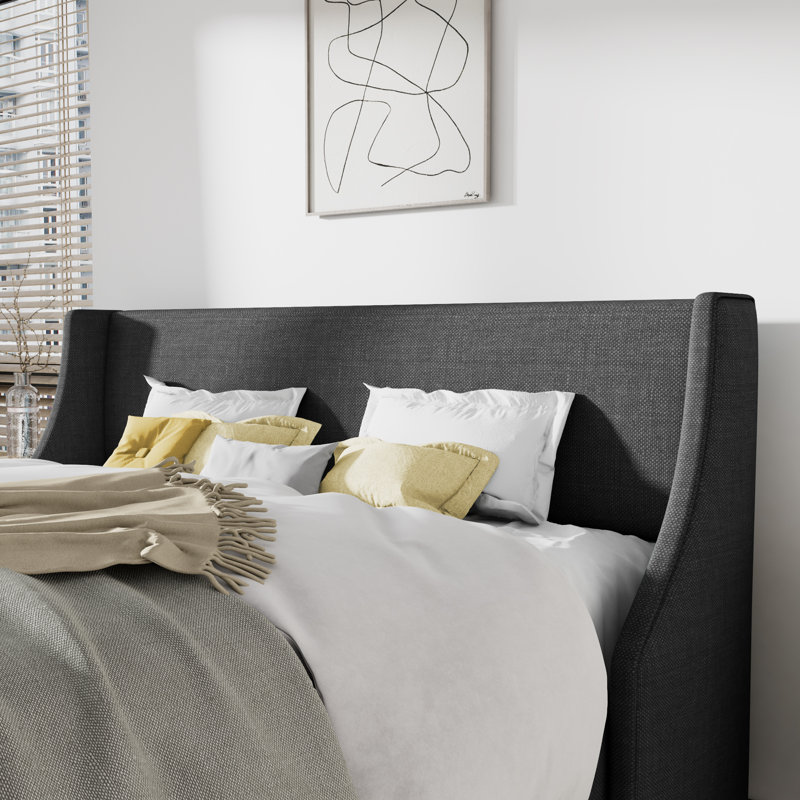 Mercury Row® Bowdoin Upholstered Wingback Platform Bed & Reviews